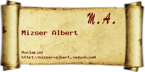 Mizser Albert névjegykártya
