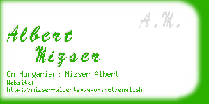 albert mizser business card